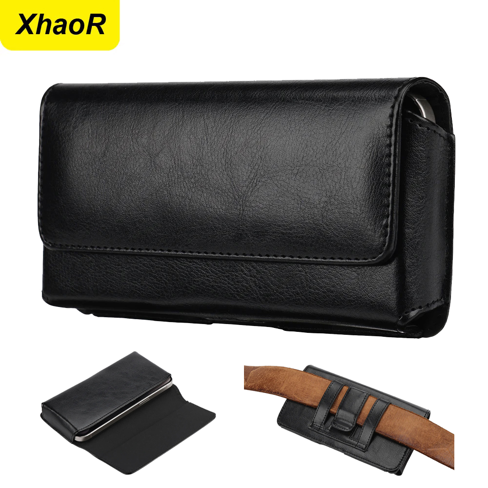 Phone Cases Men - Kantong Kulit Universal dengan Klip Sabuk