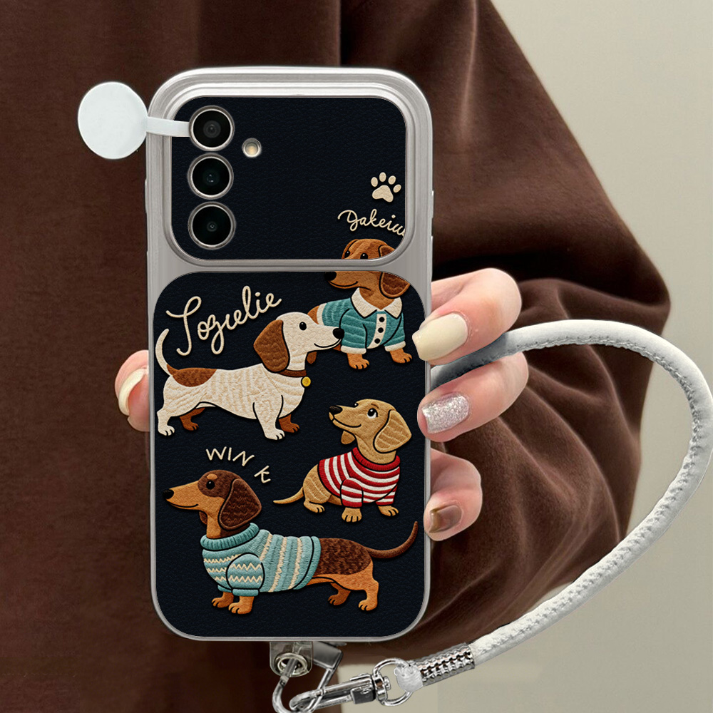 Phone Cases With Loop - Casing Ponsel Kartun Dachshund Untuk Samsung
