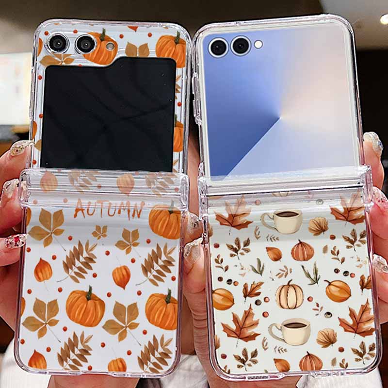 Phone Cases Z Fold 7 - Casing Ponsel Pola Daun Maple Musim