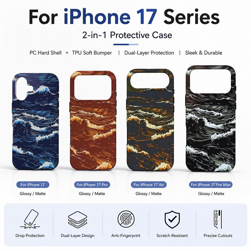 Phone Cases With Magsafe - Casing Ponsel Magsafe Tekstur Gelombang Laut