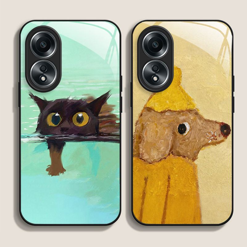 Phone Cases Oppo - Casing Ponsel Kaca Temper Berdesain Lukisan