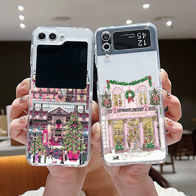 Phone Cases Z Fold 7 - Casing Ponsel Transparan dengan Pemandangan Salju