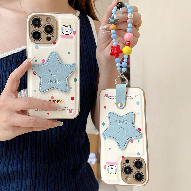 Phone Cases With Loop - Casing Ponsel Bintang Lucu Polka Dot