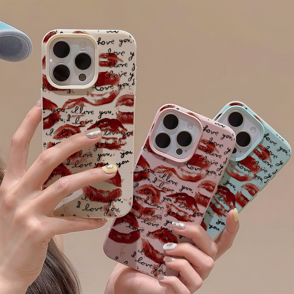 Phone Cases Unique - Casing Ponsel Kulit Merah Cerah Untuk
