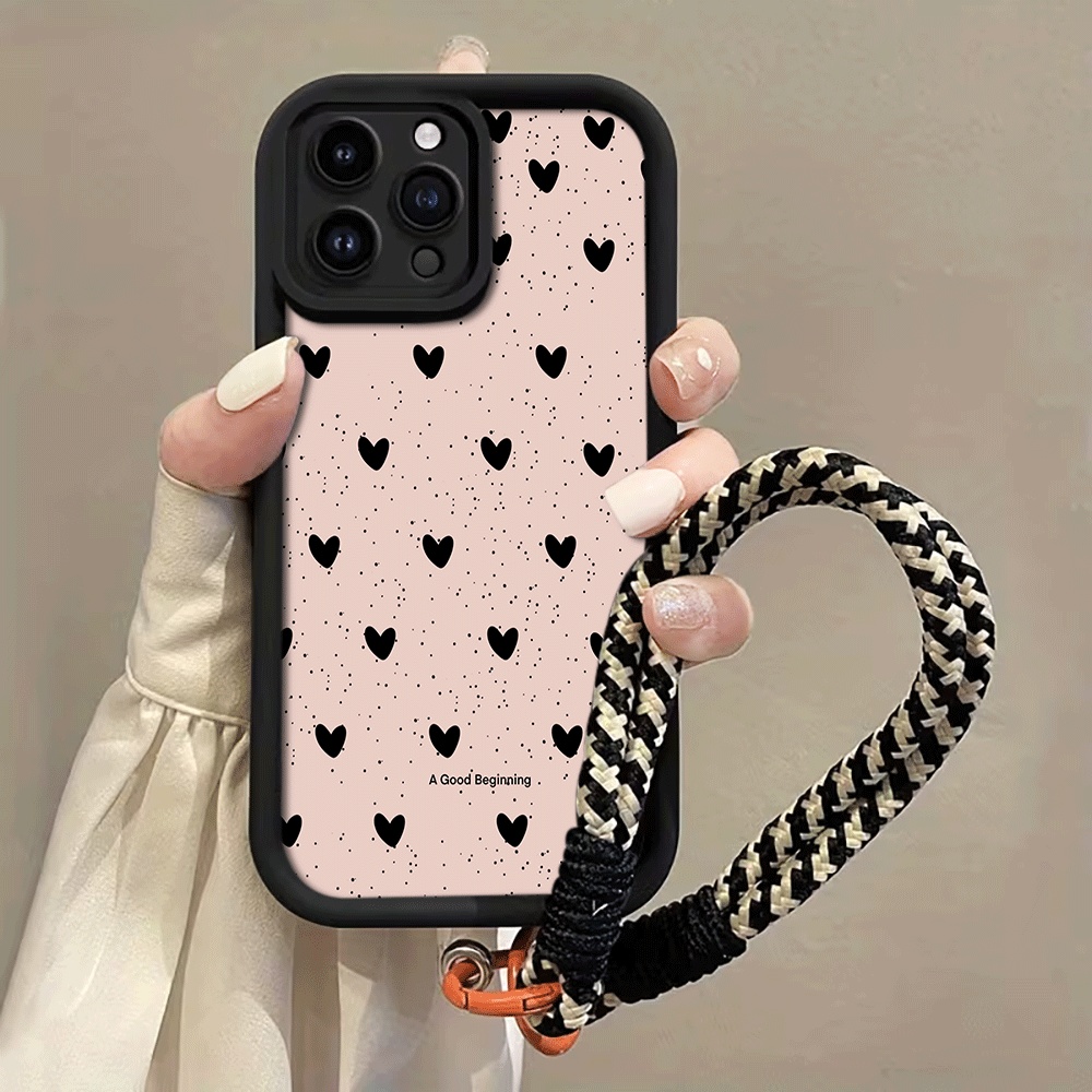 Phone Cases With Loop - Casing Ponsel Tali Gantung Motif Hati
