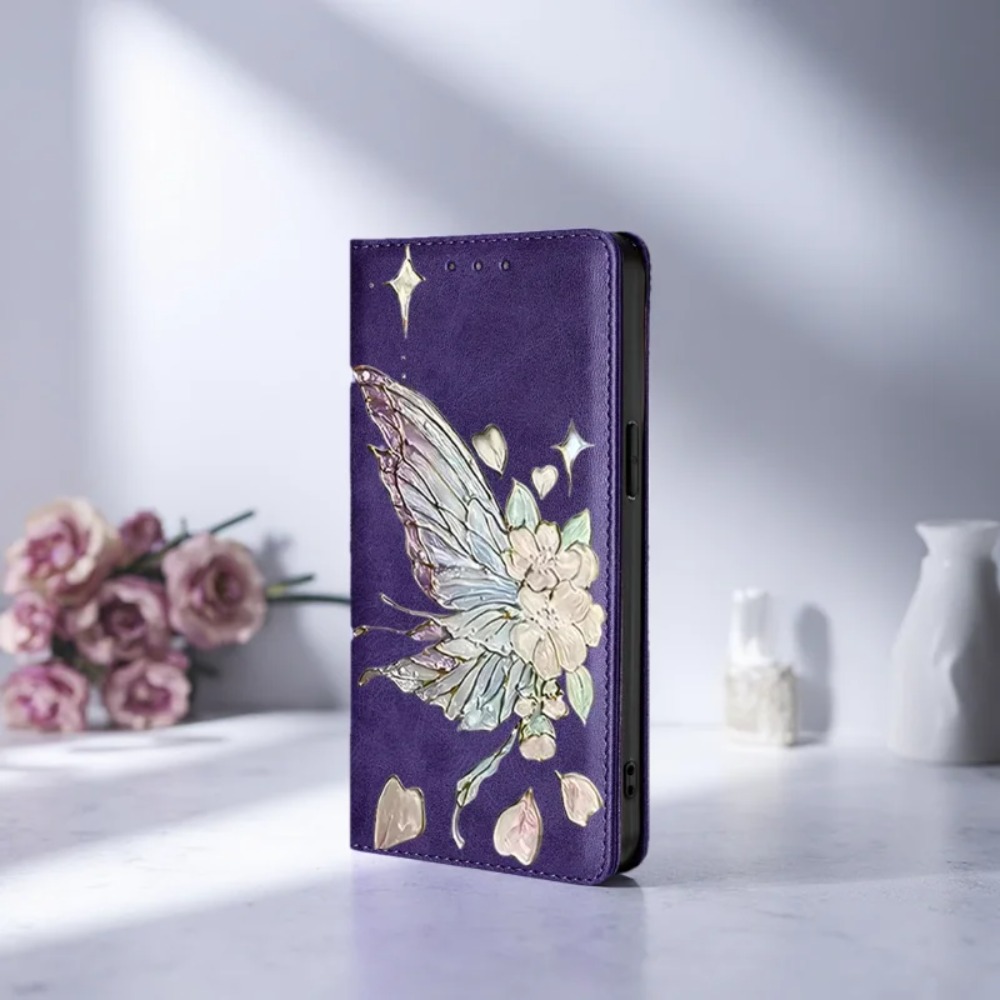 Flip Leather Case - Casing Dompet Kulit Lipat Magnetik Berlapis