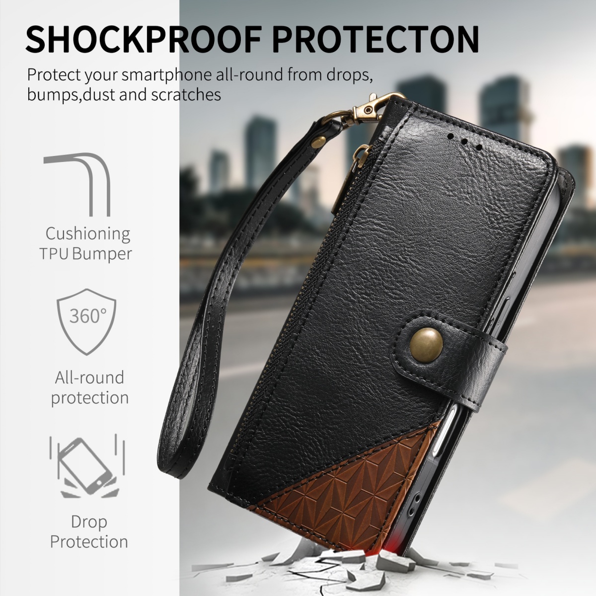 Dompet Lipat Kulit PU dengan T - Flip Leather Case ulasan dan harga