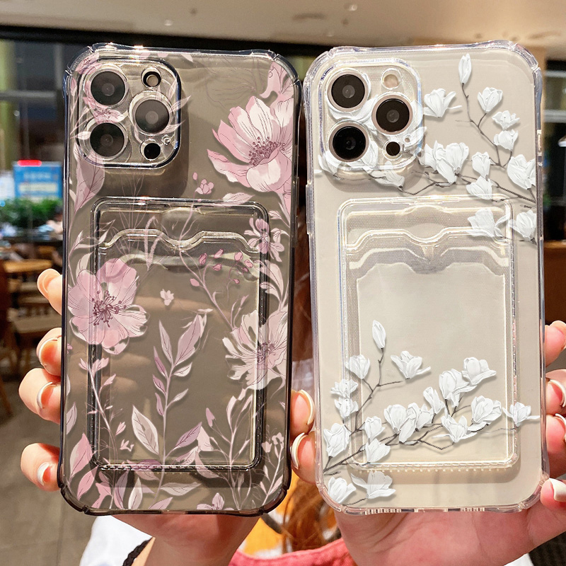 Casing Ponsel Motif Bunga Untu - Phone Cases With Card Holder ulasan dan harga