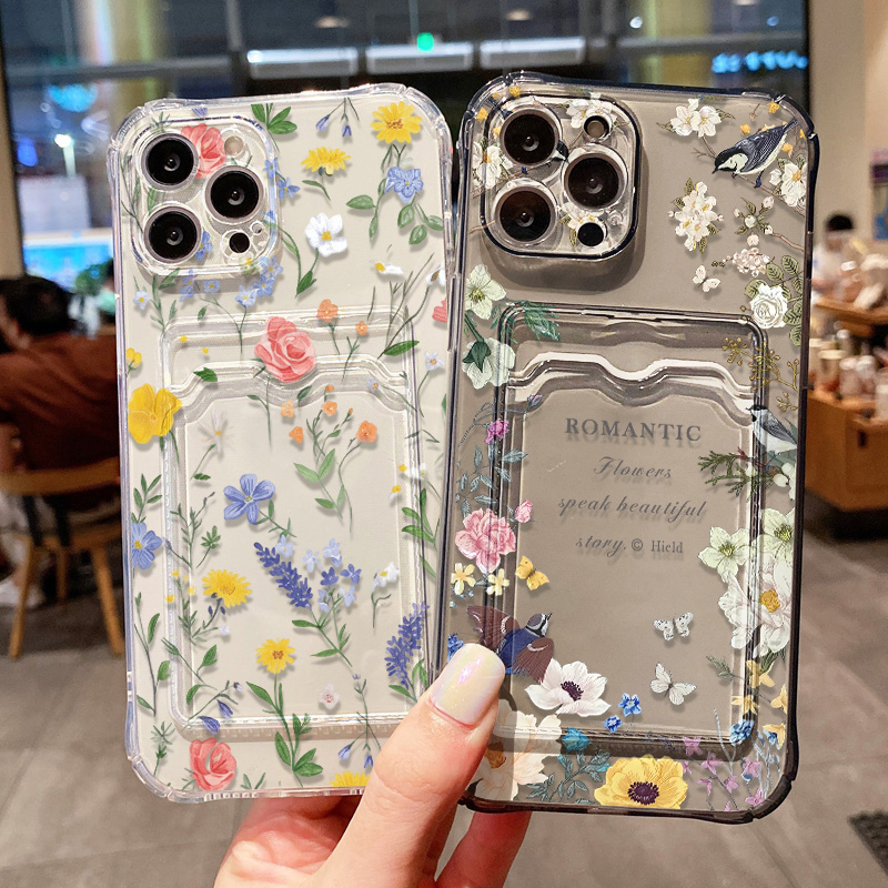 Casing Ponsel Motif Bunga Untu - Phone Cases With Card Holder ulasan dan harga