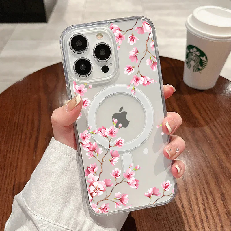 Casing Bunga INS Merah Muda Me - Phone Cases With Magsafe ulasan dan harga