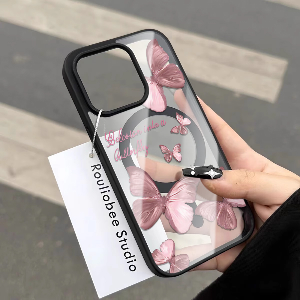 Casing Ponsel Kupu-kupu Bubuk  - Phone Cases With Magsafe ulasan dan harga